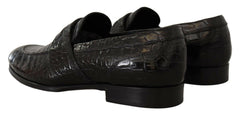 Dolce & Gabbana Black Crocodile Leather Slip On Moccasin Shoes -   -  Dolce & Gabbana.