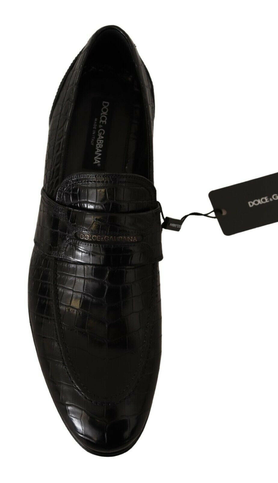 Dolce & Gabbana Black Crocodile Leather Slip On Moccasin Shoes -   -  Dolce & Gabbana. Dolce & Gabbana Black Crocodile Leather Slip On Moccasin Shoes -   -  Dolce & Gabbana.