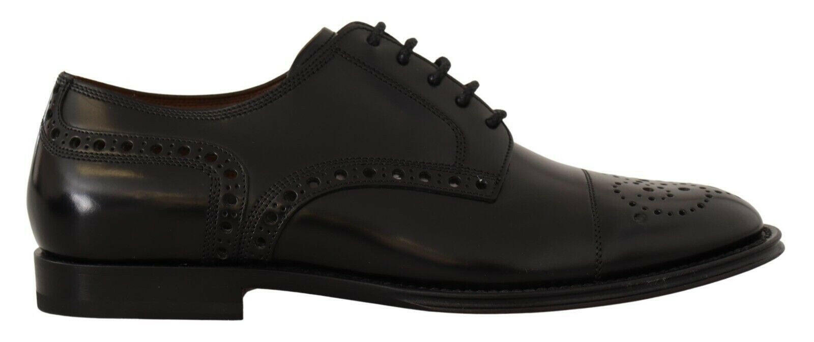 Dolce & Gabbana Black Leather Wingtip Mens Formal Derby Shoes -   -  Dolce & Gabbana.