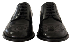 Dolce & Gabbana Black Leather Wingtip Mens Formal Derby Shoes -   -  Dolce & Gabbana.