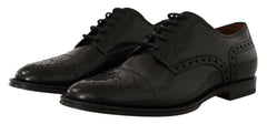 Dolce & Gabbana Black Leather Wingtip Mens Formal Derby Shoes -   -  Dolce & Gabbana.