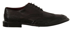 Dolce & Gabbana Black Leather Oxford Wingtip Formal Derby Shoes -   -  Dolce & Gabbana.