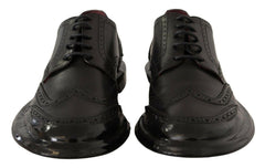 Dolce & Gabbana Black Leather Oxford Wingtip Formal Derby Shoes -   -  Dolce & Gabbana.