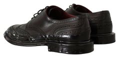 Dolce & Gabbana Black Leather Oxford Wingtip Formal Derby Shoes -   -  Dolce & Gabbana.