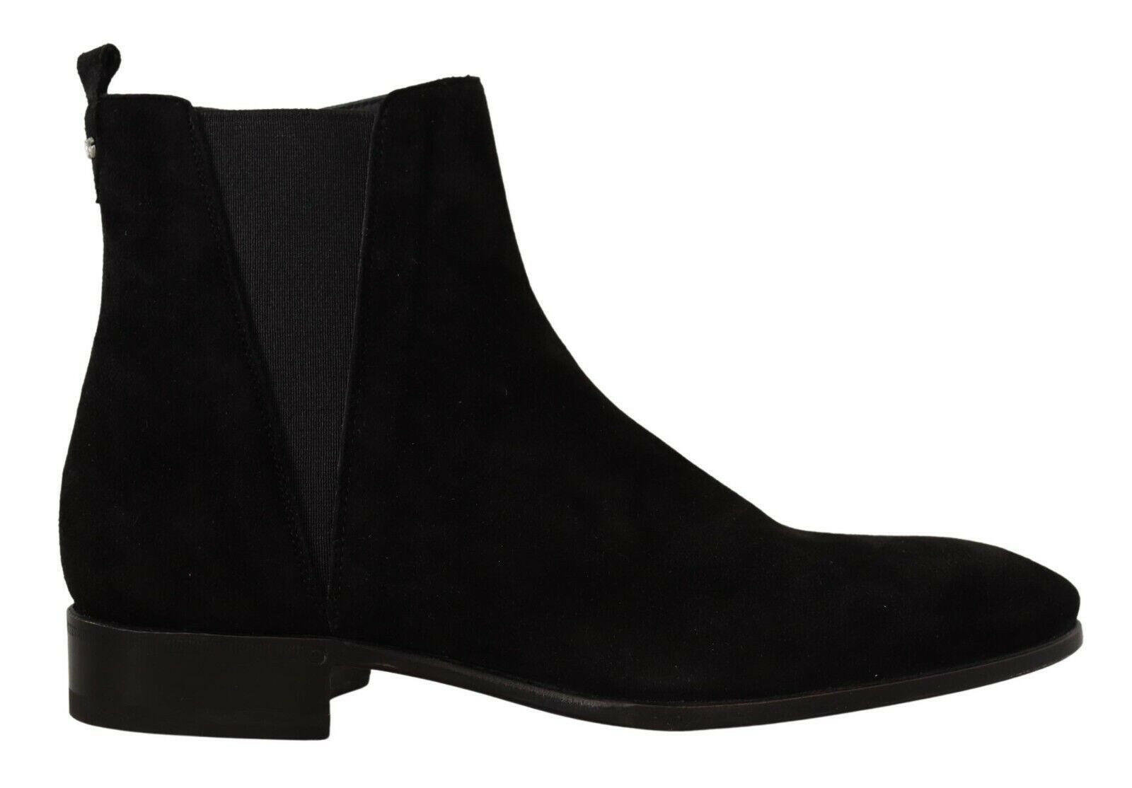 Dolce & Gabbana Black Suede Leather Chelsea Mens Boots Shoes -   -  Dolce & Gabbana.