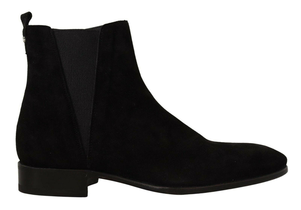 Dolce & Gabbana Black Suede Leather Chelsea Mens Boots Shoes -   -  Dolce & Gabbana.
