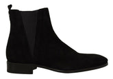 Dolce & Gabbana Black Suede Leather Chelsea Mens Boots Shoes -   -  Dolce & Gabbana.