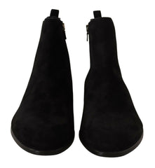 Dolce & Gabbana Black Suede Leather Chelsea Mens Boots Shoes -   -  Dolce & Gabbana.
