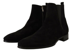 Dolce & Gabbana Black Suede Leather Chelsea Mens Boots Shoes -   -  Dolce & Gabbana.