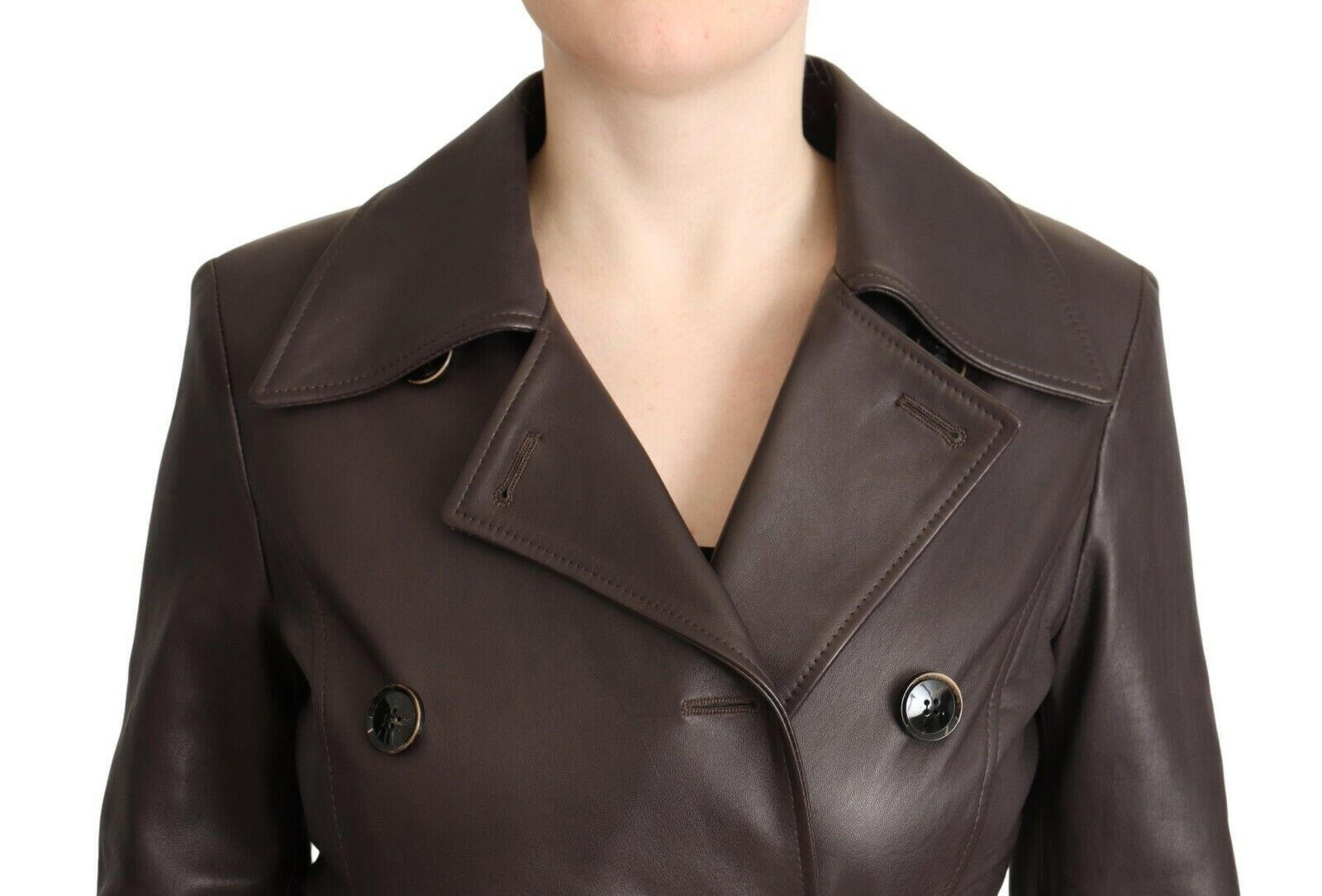 Dolce & Gabbana Dark Brown Leather Long Sleeves Belted Jacket -   -  Dolce & Gabbana. Dolce & Gabbana Dark Brown Leather Long Sleeves Belted Jacket -   -  Dolce & Gabbana.
