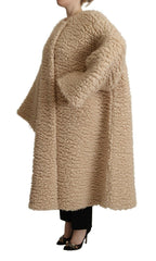 Dolce & Gabbana Beige Cashmere Wool Faux Fur Coat Jacket -   -  Dolce & Gabbana.