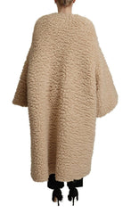 Dolce & Gabbana Beige Cashmere Wool Faux Fur Coat Jacket -   -  Dolce & Gabbana.