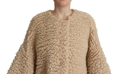 Dolce & Gabbana Beige Cashmere Wool Faux Fur Coat Jacket -   -  Dolce & Gabbana.