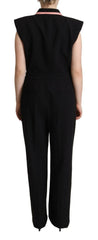 Dolce & Gabbana Black Wool Blend Sleeveless Jumpsuit Dress -   -  Dolce & Gabbana.