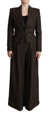 Dolce & Gabbana Dark Brown Wool Single Breasted 2 Pc Jacket Pants -   -  Dolce & Gabbana.