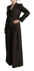 Dolce & Gabbana Dark Brown Wool Single Breasted 2 Pc Jacket Pants -   -  Dolce & Gabbana.