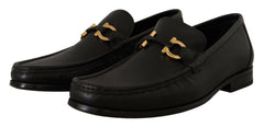 Salvatore Ferragamo Elegant Black Calf Leather Loafers -   -  Salvatore Ferragamo.