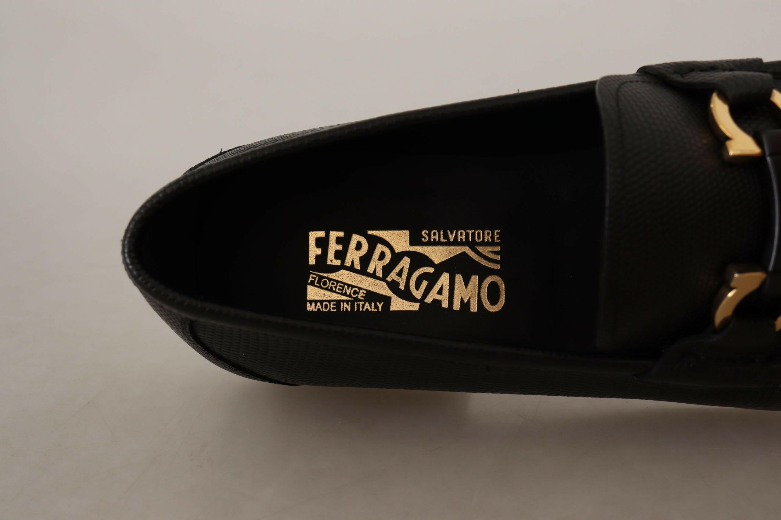Salvatore Ferragamo Elegant Black Calf Leather Loafers -   -  Salvatore Ferragamo. Salvatore Ferragamo Elegant Black Calf Leather Loafers -   -  Salvatore Ferragamo.