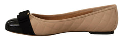 Salvatore Ferragamo Elegant Quilted Leather Flats - Chic Dual-Tone Design -   -  Salvatore Ferragamo.