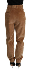 Dolce & Gabbana Brown Cotton Corduroy High Waist Skinny Pants -   -  Dolce & Gabbana.
