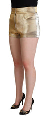 Dolce & Gabbana Metallic Gold Cotton Mid Waist Hot Pants Shorts -   -  Dolce & Gabbana.