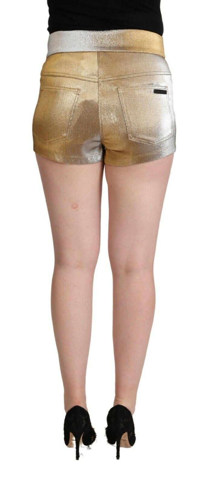 Dolce & Gabbana Metallic Gold Cotton Mid Waist Hot Pants Shorts -   -  Dolce & Gabbana. Dolce & Gabbana Metallic Gold Cotton Mid Waist Hot Pants Shorts -   -  Dolce & Gabbana.