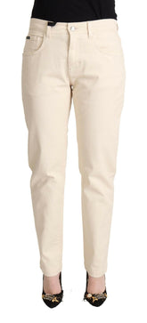 Dolce & Gabbana White Cotton Skinny Denim Women Jeans Pants -   -  Dolce & Gabbana.