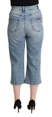 Dolce & Gabbana Blue Tattered Cotton Denim Capri Cropped Jeans -   -  Dolce & Gabbana.