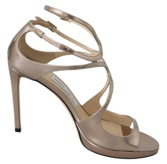 Jimmy Choo Ballet Pink Liquid Mirror Leather Sandals -   -  Jimmy Choo.