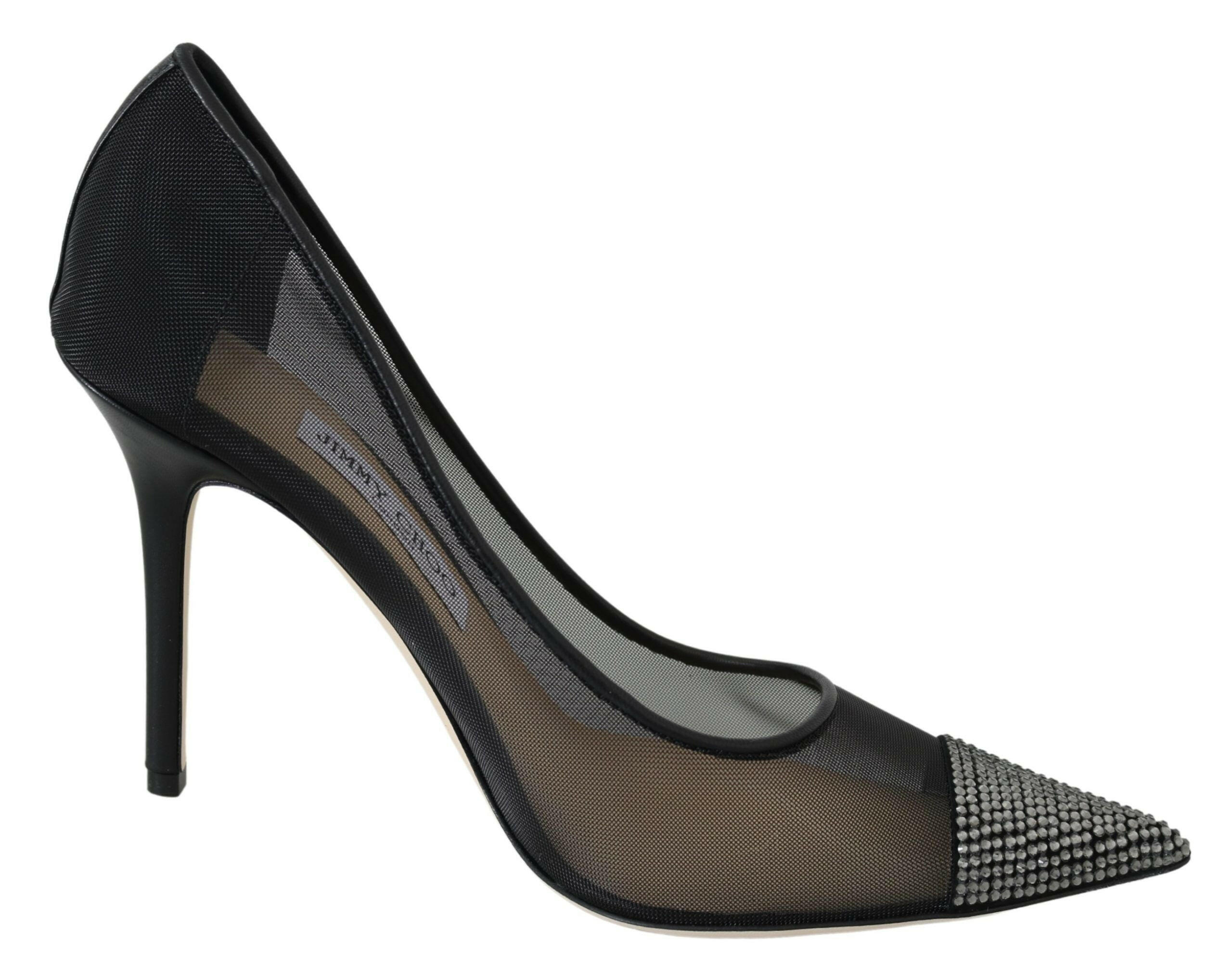 Jimmy Choo Elegant Black Mesh Crystal Pumps -   -  Jimmy Choo.