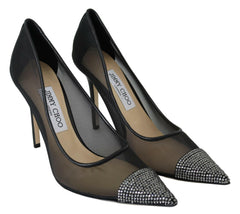 Jimmy Choo Elegant Black Mesh Crystal Pumps -   -  Jimmy Choo.