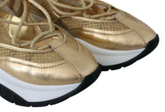 Jimmy Choo Golden Glamour Mesh Leather Sneakers -   -  Jimmy Choo.