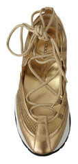 Jimmy Choo Golden Glamour Mesh Leather Sneakers -   -  Jimmy Choo.