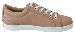 Jimmy Choo Powder Pink Nappa Leather Sneakers -   -  Jimmy Choo.