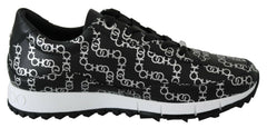 Jimmy Choo Elegant Black & Silver Leather Sneakers -   -  Jimmy Choo.