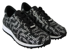Jimmy Choo Elegant Black & Silver Leather Sneakers -   -  Jimmy Choo.