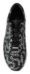 Jimmy Choo Elegant Black & Silver Leather Sneakers -   -  Jimmy Choo.