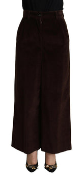 Dolce & Gabbana Black Cotton High Waist Trouser Wide Leg Pants -   -  Dolce & Gabbana.