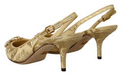Dolce & Gabbana Gold Crystal Slingbacks Pumps Heels Shoes -   -  Dolce & Gabbana.