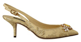 Dolce & Gabbana Gold Crystal Slingbacks Pumps Heels Shoes -   -  Dolce & Gabbana.