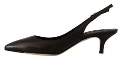 Dolce & Gabbana Black Leather Slingbacks Heels Pumps Shoes -   -  Dolce & Gabbana.