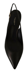 Dolce & Gabbana Black Leather Slingbacks Heels Pumps Shoes -   -  Dolce & Gabbana.
