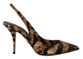 Dolce & Gabbana Brown Slingbacks Leather Tiger Shoes -   -  Dolce & Gabbana.