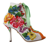 Dolce & Gabbana White Jersey Stretch Boots Open Toes Heels Shoes -   -  Dolce & Gabbana.