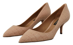 Dolce & Gabbana Beige Leather Pointed Heels Pumps Shoes -   -  Dolce & Gabbana.