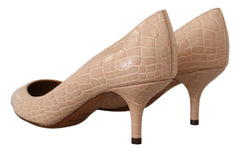 Dolce & Gabbana Beige Leather Pointed Heels Pumps Shoes -   -  Dolce & Gabbana.