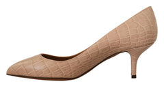 Dolce & Gabbana Beige Leather Pointed Heels Pumps Shoes -   -  Dolce & Gabbana.