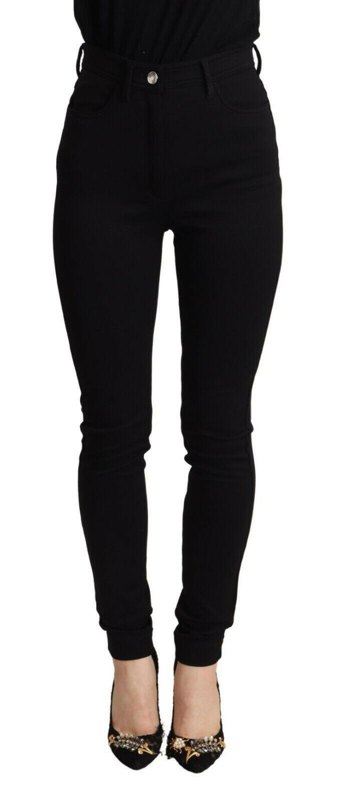 Dolce & Gabbana Black High Waist Skinny Slim Fit Pants -   -  Dolce & Gabbana.