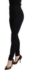 Dolce & Gabbana Black High Waist Skinny Slim Fit Pants -   -  Dolce & Gabbana.