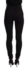 Dolce & Gabbana Black High Waist Skinny Slim Fit Pants -   -  Dolce & Gabbana.